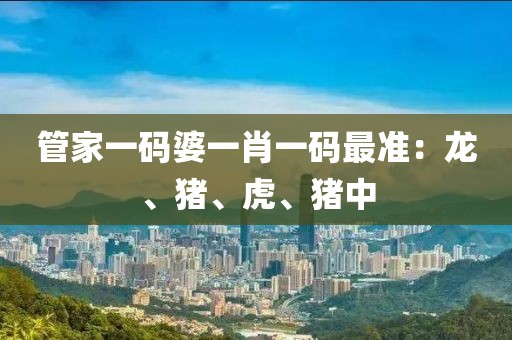 管家一码婆一肖一码最准：龙、猪、虎、猪中