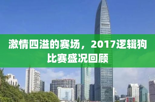 激情四溢的赛场，2017逻辑狗比赛盛况回顾